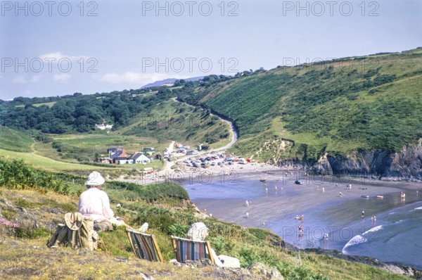 Pwllgwaelod Beach, Bryn-Henllan, Dinas Cross, Newport, Pembrokeshire, Wales, UK 13 July 1971