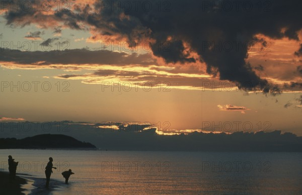 Sunrise over Lake Malawi near Kande, Malawi, Africa, July 2000, vintage, retro, old, historic