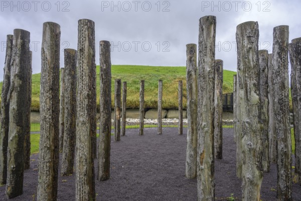 Palisades at the Knowth megalithic complex, Mellifont, County Meath, Ireland