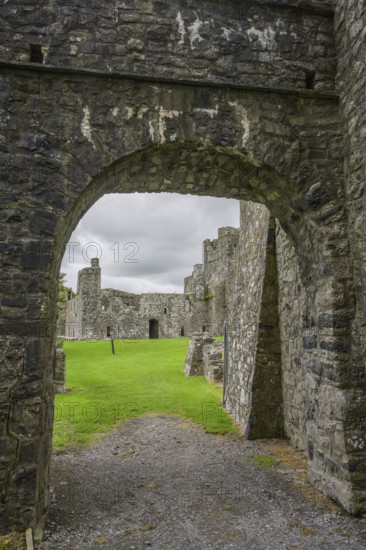 Fore Abbey annex with gate, Fore, County Westmeath, Ireland