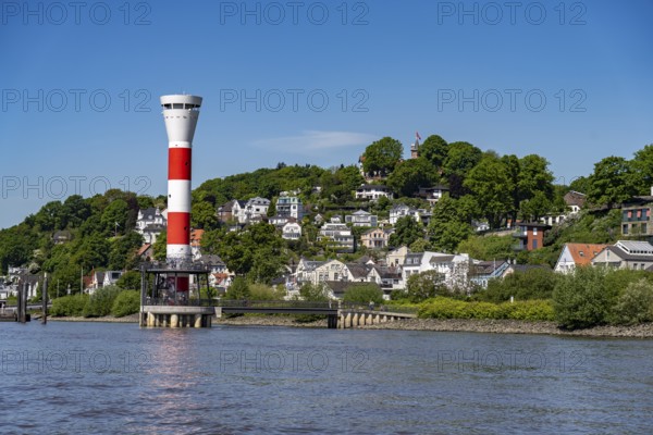 The Blankenese lighthouse on the Elbe in Hamburg, Germany