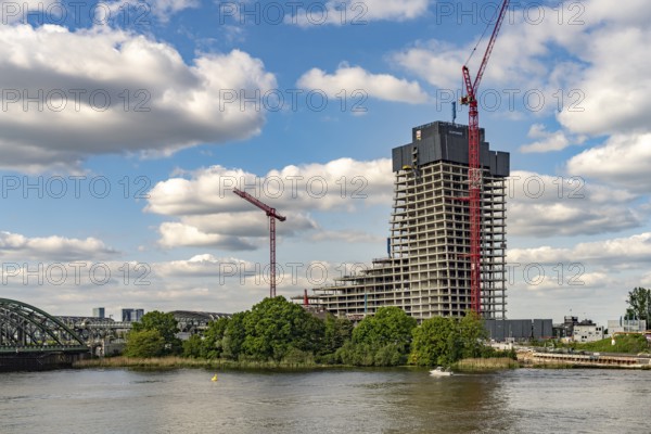 Construction site of the Elbtower on the Norderelbe in Hamburg, Germany