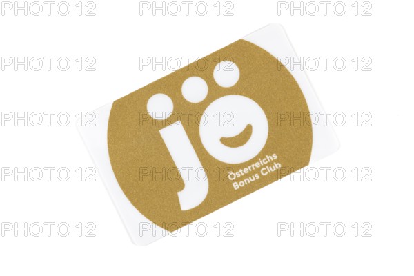 Austrian bonus club card with golden Joe logo on white background