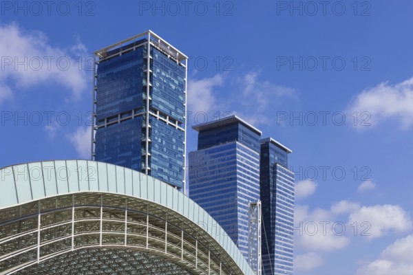 Israel, Tel Aviv financial business district skyline with shopping malls and high tech offices