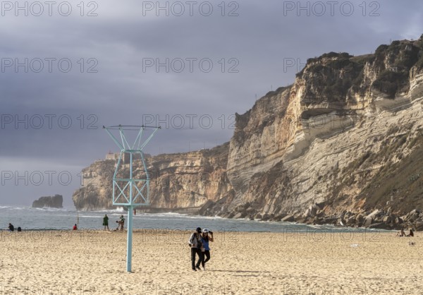 Rocks and cliffs at Farol de Nazare, Portugal