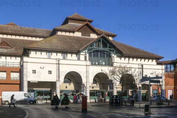 Modern architecture Buttermarket shopping centre, town centre Ipswich, Suffolk, England, UK built 1992 architect Building Design Partnership