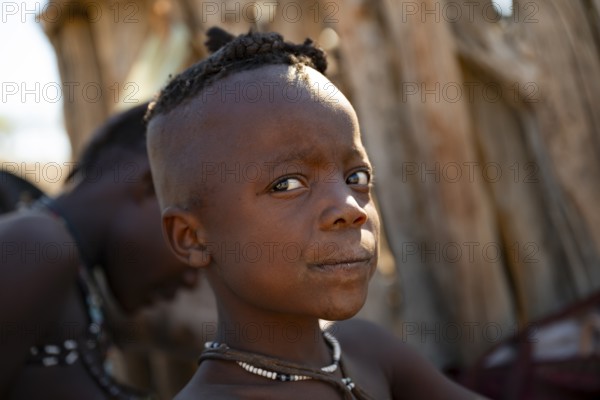 Portrait, Himba children, traditional Himba village, Kaokoveld, Kunene, Namibia