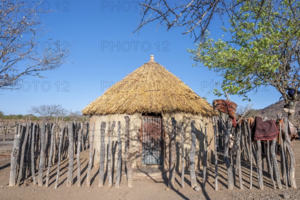 Cabin, traditional Himba village, Kaokoveld, Kunene, Namibia