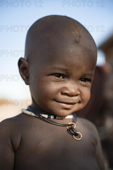 Himba Baby, traditional Himba village, Kaokoveld, Kunene, Namibia