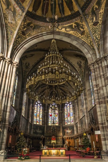 Interior view, Church of St. Peter and Paul, Obernai, Alsace, Bas-Rhin Department, France