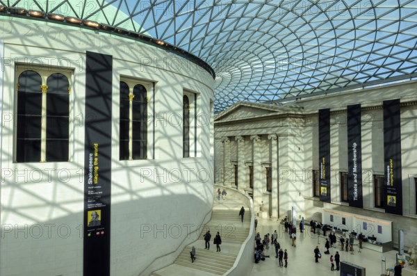The Great Court with the spectacular glass of the British Museum in London, England, Great Britain