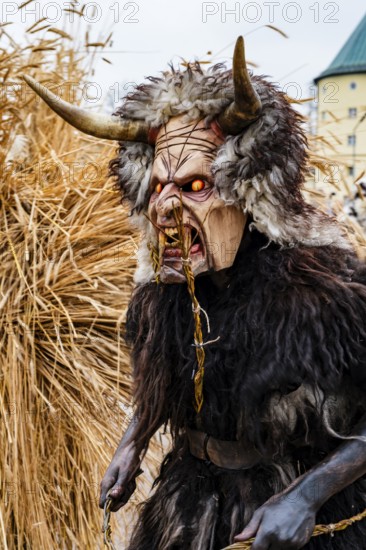 Krampus with wooden mask, Berchtesgaden, Berchtesgadener Land, Upper Bavaria, Bavaria, Germany