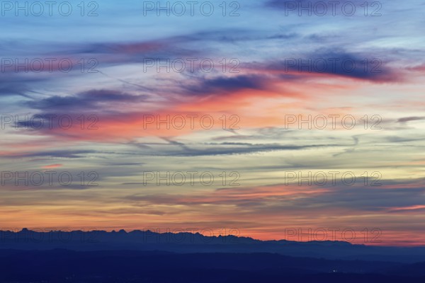Red clouds over the Alps, MÃ¼swangen, Canton of Lucerne, Switzerland
