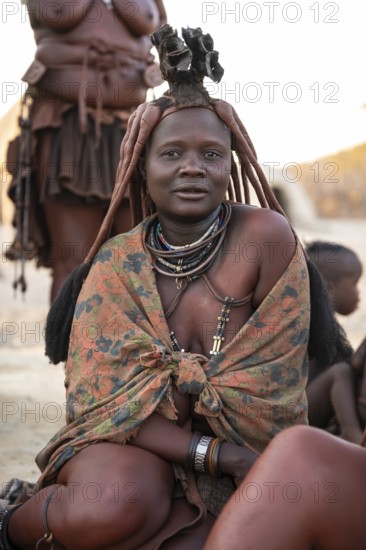 Himba woman, traditional Himba village, Kaokoveld, Kunene, Namibia