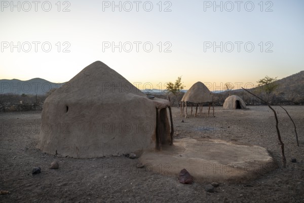 Cabin, traditional Himba village, Kaokoveld, Kunene, Namibia