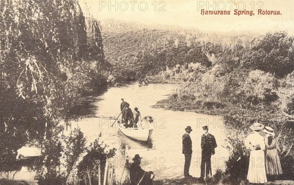 Tourism in Rotorua, 19th century, Historic Photo, New Zealand