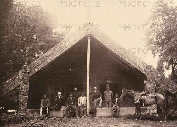 Te Mana o Tueranga Assembly House, 1903, 1913, Photo Augustus Hamilton, Maori, Historic Photo, Rotorua, New Zealand