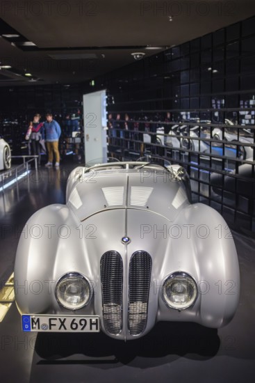 BMW 328 Roadster, often specifically referred to as BMW 328 Mille Miglia Roadster, dominated the two-liter class in racing in the late 1930s, BMW Welt Munich, Bavaria, Germany