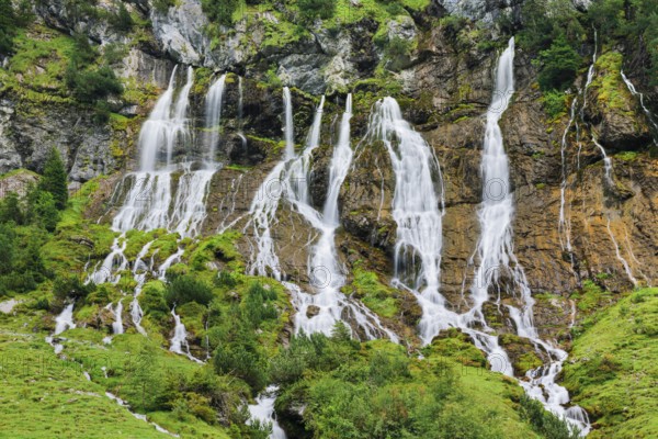 Jungibach Falls in Gental near Engstlenalp, Canton of Bern, Switzerland
