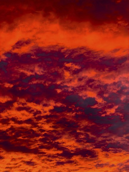 Dramatic dawn with red and black clouds in Hamburg on 02.12.2025, Hamburg, Germany
