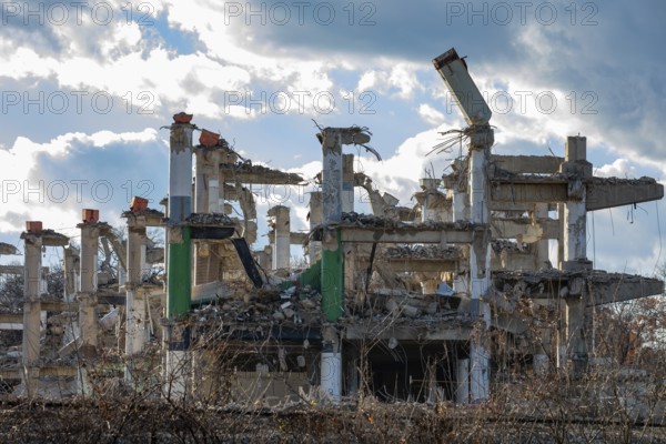 Washington, DC - Demolition of RFK Stadium. The stadium hosted baseball, football, soccer, and other events from 1961 to 2019. It will be replaced by a $3.7 billion stadium for the National Football League's Washington Commanders