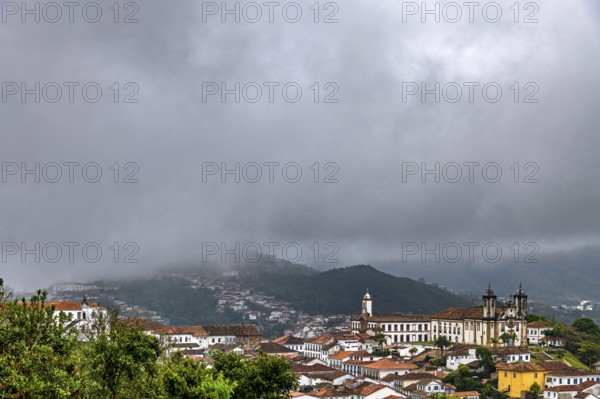 A dark and stormy day in the historic city of Ouro Preto in Minas Gerais, Ouro Preto, Minas Gerais, Brazil