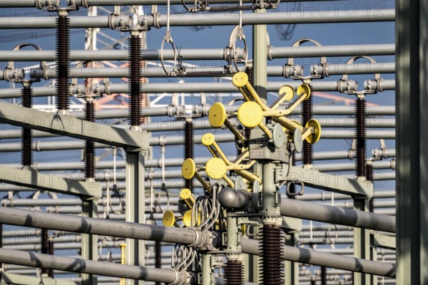 Substation at STEAG coal-fired power plant in Duisburg-Walsum, North Rhine-Westphalia, Germany