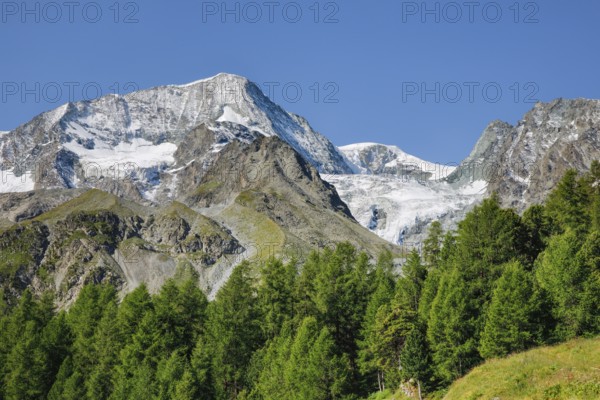 Pigne d'Arolla with Tsijiore Nouve Glacier, Arolla Valley, Val d'Hérens, Canton of Valais, Switzerland