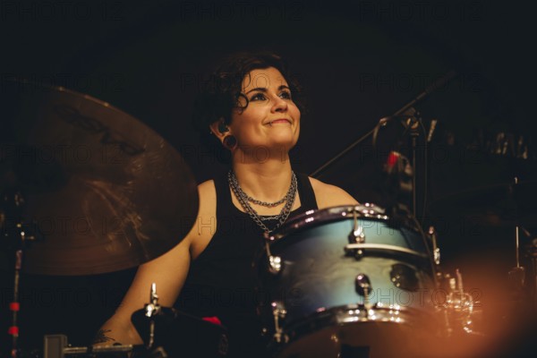 Camille Phillips, drummer from The Subways live on For Eternity Tour 2025 at Hole44 in Berlin on 29.11.2025