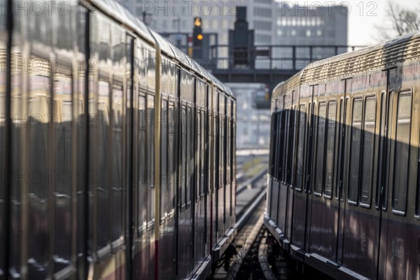 S-Bahn trains on the line, near Tiergarten station, Berlin, Germany