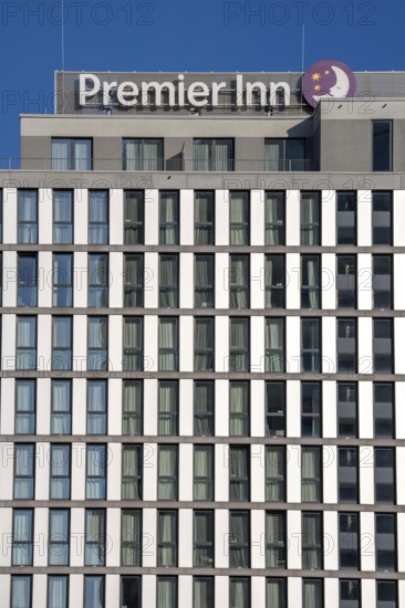FaÃ§ade of the Premier Inn hotel near Alexanderplatz, Berlin, Germany