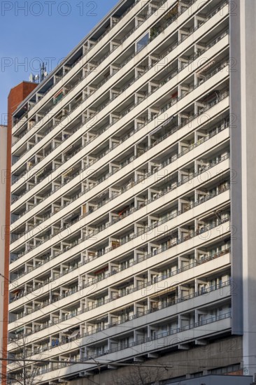 High-rise residential building on Spandauer Strasse in Berlin, Germany