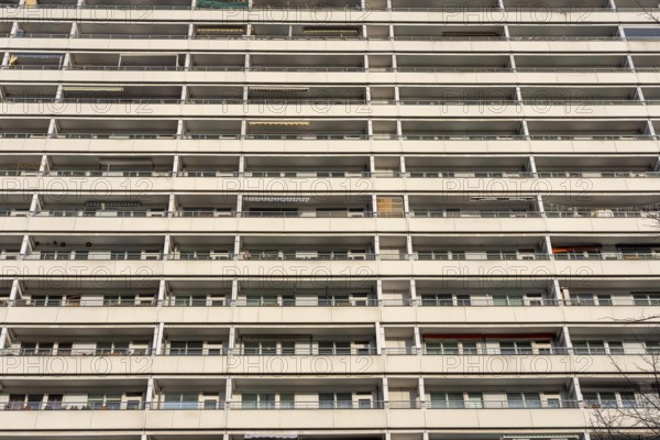 High-rise residential building on Spandauer Strasse in Berlin, Germany