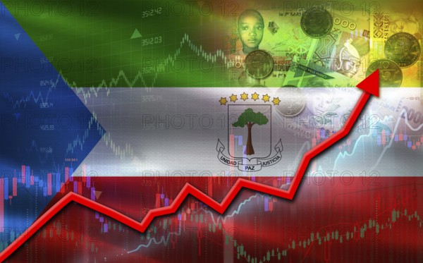 Equatorial Guinea economic growth on financial graph. Equatorial Guinean financial growth on market graph