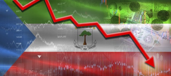 Equatorial Guinea Financial Crisis on Economic Graph. Financial Fall Equatorial Guinean on Economy Market