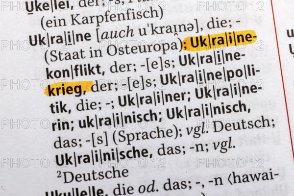 Ukraine, Ukraine war. Terms from the Duden. Standard work of German spelling, 29th edition. germany