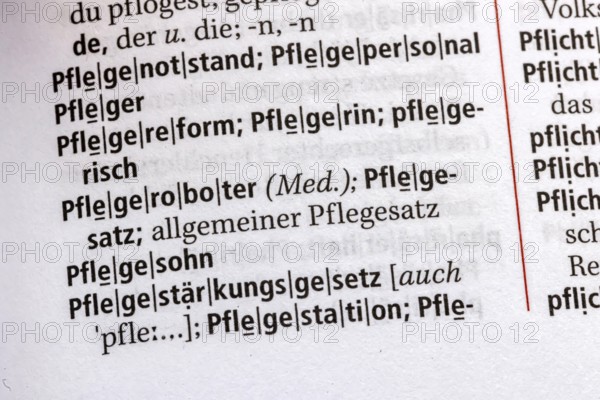 Care robot. Term from the Duden. Standard work of German spelling, 29th edition. germany