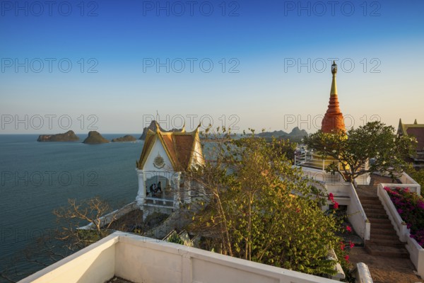 Wat Khao Chong Krachok, sunset, Prachuap Khiri Khan, Prachuap Khiri Khan Province, Central Thailand, Thailand
