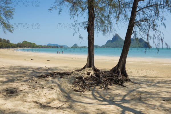 Lonely sandy beach, Ao Manao Beach, Prachuap Khiri Khan, Prachuap Khiri Khan Province, Central Thailand, Thailand