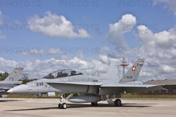 McDonnell Douglas FA-18D Hornet, twin-engine, multi-purpose fighter aircraft, fighter-bomber, interceptor, Swiss Air Force, defense, aerial reconnaissance, Spotterday, Wittmund, East Frisia, Lower Saxony, Germany