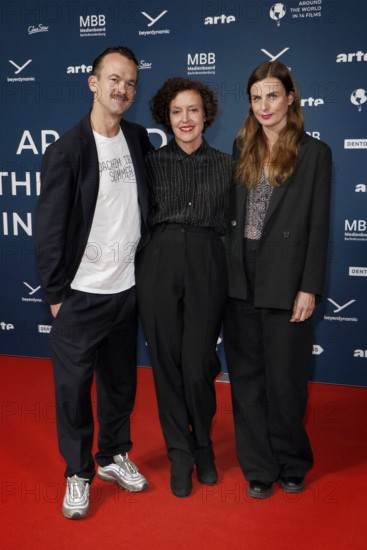 Jonas Dornbach, Maria Schrader and Janine Jackowski at the festival opening and the premiere of the movie 'Sentimental Value' at the 20th World Cinema Festival Around the World in 14 Films at the cinema in the KulturBrauerei in Berlin on 28.11.2025
