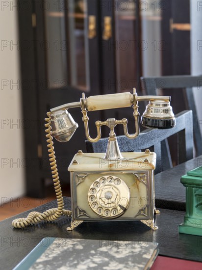 Old antique telephone with dial