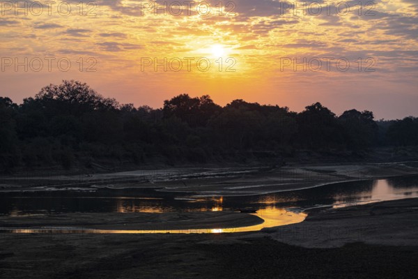 South Luangwa River at sunrise dry season Zambia