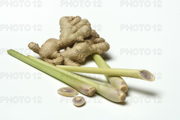 Ginger, ginger root and lemongrass