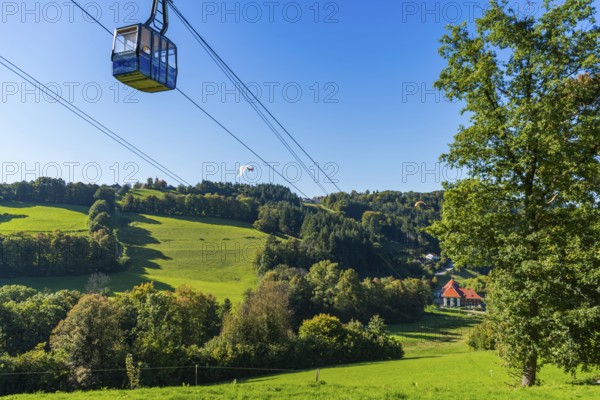 The Schauinsland Railway, Germany's longest cable car on the local mountain of Freiburg im Breisgau