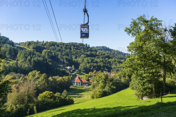 The Schauinsland Railway, Germany's longest cable car on the local mountain of Freiburg im Breisgau