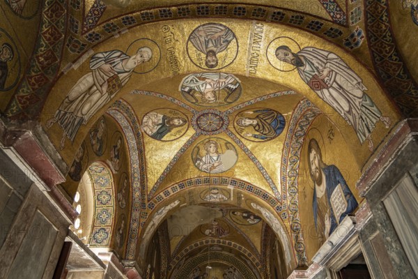 Mosaics in the Catholicon of the Hosios Luke Monastery, UNESCO World Heritage Site in Steiri, Greece