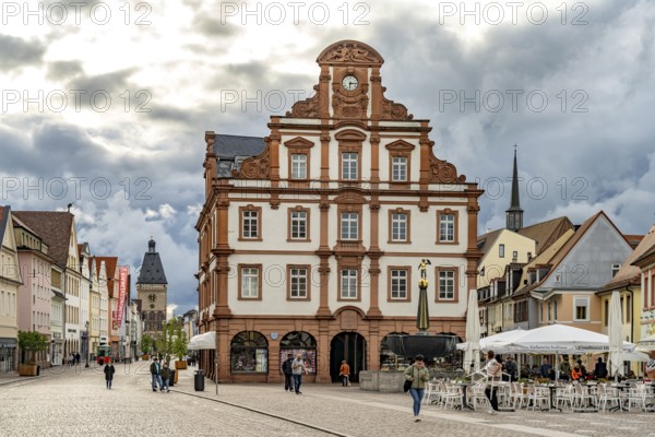 Alte MÃ¼nze, MaximilianstraÃŸe and Altpörtel city gate in Speyer, Rhineland-Palatinate, Germany