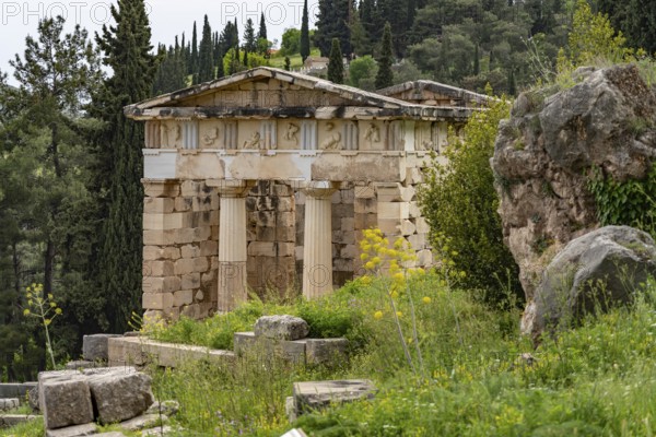 The Treasury of the Athenians, Archaeological Site of Delphi, UNESCO World Heritage Site in Delphi, Greece