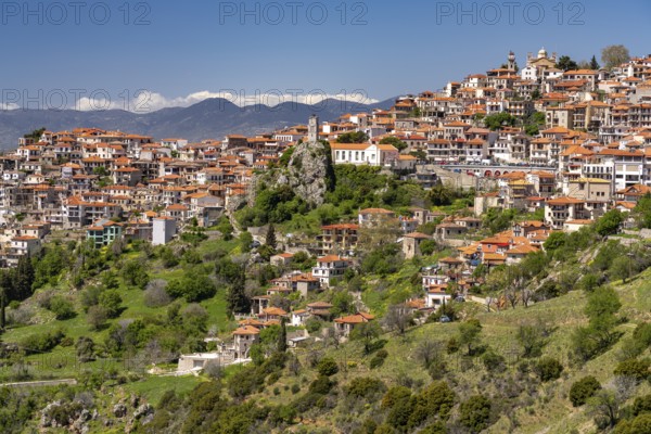 View of the town of Arachova in Central Greece, Greece
